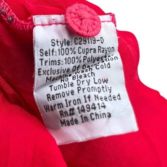 Johnny Was - Red Embroidered Long Sleeve Tunic - Size Large - Picture 12 of 12